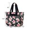 Embroidery Project Bag, Embroidery Kits Storage Bag with Multiple Pockets for Embroidery Hoops (Up to 11.2"), Embroidery Floss or Other Embroidery Supplies, Black Peony (Bag Only)